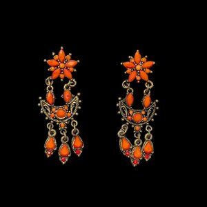 Vintage Chandelier Drop Earrings Victorian Art Deco Costume Dainty Statement